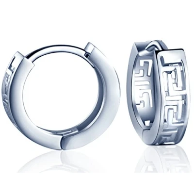 Abbildung von Yumilok 925 Sterling Silber Hohles Labyrinth Creolen Ohrhänger Ohrringe Hypoallergen Ohrschmuck für Damen Frauen Mädchen