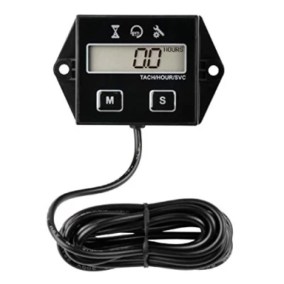 Abbildung von Runleader Digitaler Betriebsstundenzähler Drehzahlmesser, Wartungserinnerung, Benutzerabschaltung, Verwendung für ZTR Rasenmäher Traktor Generator Marine Außenborder ATV Motor Motorschlitten