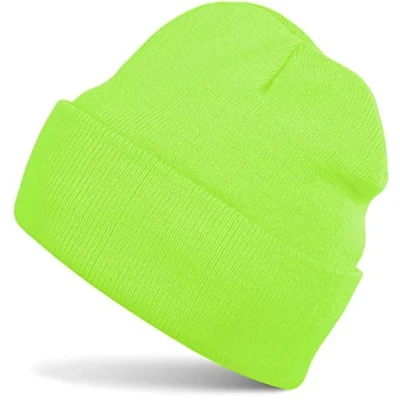 Abbildung von styleBREAKER Unisex Beanie Strickmütze Einfarbig, Feinstrick Mütze doppelt gestrickt, warme Winter Strickbeanie 04024029, Farbe:Neongrün