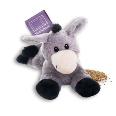 Abbildung von Habibi Plush Wärmekissen/Stofftier f. Kinder und Erwachsene 1837 Esel mit Hirsefüllung, Wärmekuscheltier zum Erwärmen in der Mikrowelle/Backofen, ideal auch für Babys