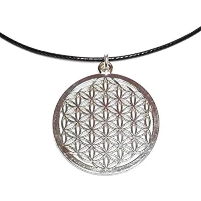 Abbildung von Dreambase Blume des Lebens Anhänger mit Kette, Lebensblume, Esoterik Metalltyp Zinklegierung