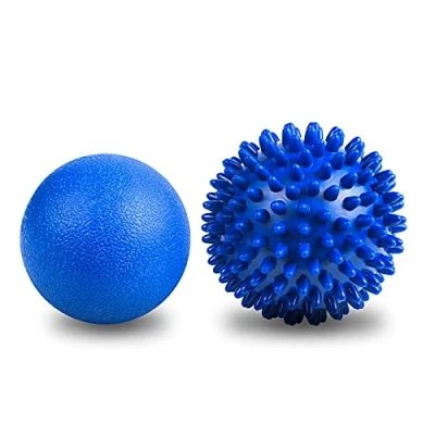 Abbildung von URAQT Massagebälle Faszienball, 2 Stück Faszien Kugel Fitness Massageball Hart, Igelball mit Noppen, für Füße Hände Rücken Beine
