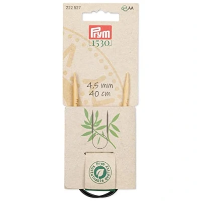 Abbildung von Prym 222527 1 Rundstricknadeln, Bambus, 40 cm, 4,50 mm, Holzfarben, Ø 4.5 mm x cm