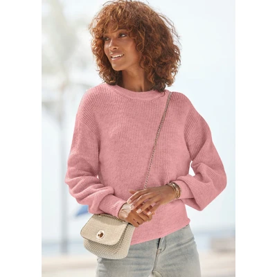 Abbildung von Lascana Strickpullover, Damen, Größe: 36/38, Rosé meliert
