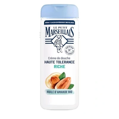 Abbildung von Le Petit Marseillais Duschcreme mit hoher Toleranz, reichhaltiges Bio Mandelöl (400 ml Flasche), 98% Inhaltsstoffe natürlichen Ursprungs, Duschgel für sehr trockene und empfindliche Haut
