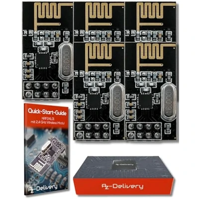 Abbildung von AZDelivery 3 x kompatibel mit NRF24L01 2,4 GHz Wireless Module Arduino, ESP8266, Raspberry Pi und E Book inklusive!