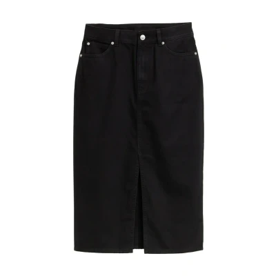 Abbildung von TOM Tailor Denim Midimit Schlitz Jeansrock, Damen, Größe: XL, Deep black