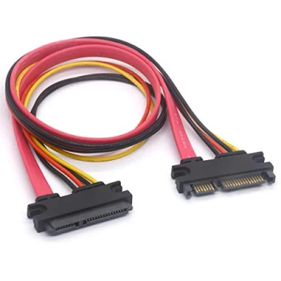 Abbildung von 22 pin Sata Extension Cable 7+15 Male to Female Data and Power Extender (30cm)