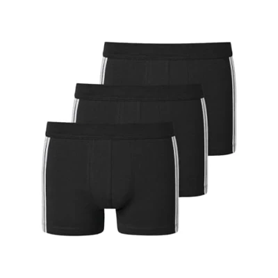 Abbildung von Schiesser Herren 3 Pack Softbund Und Streifen 95/5 Organic Shorts, Dunkelblau_173816, 4XL EU