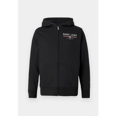 Abbildung von GANT Graphic FULL ZIP Hoodie Sweatjacke, Herren, Größe: 3XL, Black