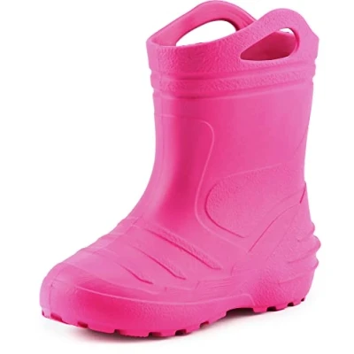 Abbildung von Ladeheid Gummistiefel Kinder federleichte Eva Regenstiefel für Mädchen und Jungen Thermo gefüttert KL051 (Graphite, 26 EU)