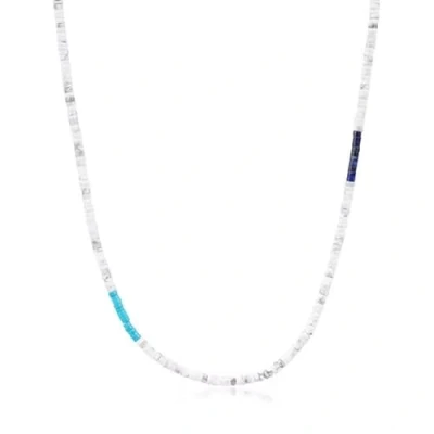 Abbildung von COAI Geschenkideen Herren Heishi Surfer Halskette Boho Kette aus Howlith Lapislazuli Synthetischem Türkis
