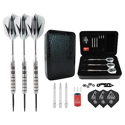 Abbildung von CUESOUL 30 Gramm Tungsten Steel Tip Darts Set 95% mit Luxus Koffer