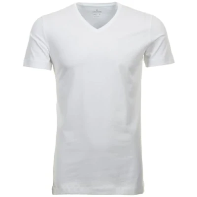 Abbildung von Ragman Herren 2 T Shirt Doppelpack Bodyfit mit V Ausschnitt, Weiß, M