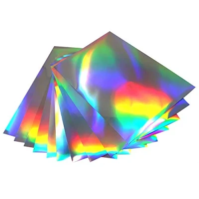 Abbildung von Finest Folia Din A4 Bogen Hologramm Oilslick Bastelfolie Künstlerfolie Plottfolie Plotterfolie Folie Basteln DIY Plotten (10er Set Bögen)