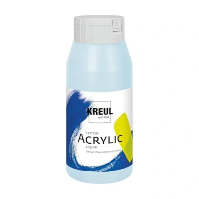 Abbildung von KREUL 17044 Solo Goya Triton Acrylfarbe himmelblau hell, 750 ml Flasche, schnell und matt trocknend, Farbe auf Wasserbasis, in Studioqualität, vielseitig einsetzbar, gut deckend ergiebig
