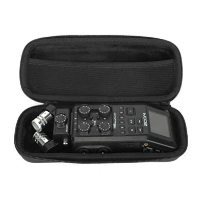 Abbildung von Analog Cases Glide Case für Zoom H6 / H5 H4N und vergleichbare Synthesizer (Transporttasche/Etui gefertigt aus wasserdichtem Kunstleder, mit robustem Gummitragegriff), Schwarz