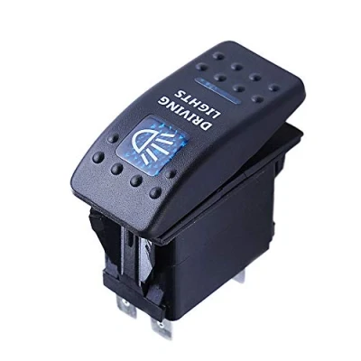 Abbildung von Mintice 12V KFZ Blau LED Licht Beleuchtet Wippenschalter Kippschalter Auto Armaturenbrett Schalter Driving Light