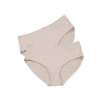 Abbildung von Ulla Popken Damen Slips, 2er Pack Slip, Beige, 50 52
