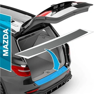 Abbildung von uProtect Auto Ladekantenschutz Folie für Mazda CX 60 I 2022 2024 Stoßstangenschutz, Kratzschutz, Lackschutzfolie Carbon Optik Selbstklebend