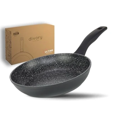 Abbildung von DIVORY Bratpfanne 28cm Induktion Antihaft Beschichtete große Universalpfanne für alle Herdarten Sichere Griffe, Spülmaschinen geeignet (Ultime, 28cm)