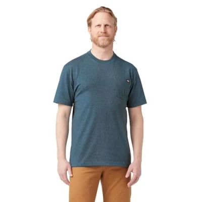 Abbildung von Dickies Herren Heavyweight Crew Neck Short Sleeve Tee T Shirt, Baltic Blue Heather, 4X Large Groß