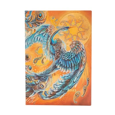 Abbildung von Skybird (Birds of Happiness) Midi 12 month Horizontal Softcover Flexi Dayplanner 2025 (Elastic Band Closure): tydzień na dwóch stronach, zamykany gumkę, papier 100 gsm (Bird