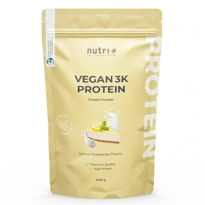 Abbildung von Nutri + Protein Pulver Zitrone Käsekuchen 1 kg Veganes Eiweißpulver ohne Laktose &amp; Whey Proteinpulver Vegan Lemon Cheesecake 1000 g Proteinshake