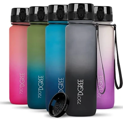 Abbildung von 720DGREE Trinkflasche “uberBottle“ softTouch +Sieb Multicolour 1L BPA Frei Wasserflasche für Uni, Sport, Fitness, Fahrrad, Outdoor Sportflasche aus Tritan Leicht, Bruchsicher, Nachhaltig