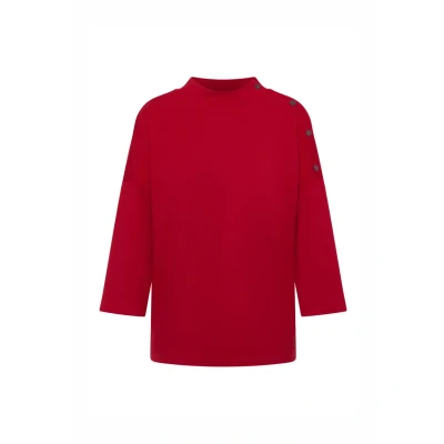Abbildung von Cecil MIT Knopfdetail Langarmshirt, Damen, Größe: Small, Rot