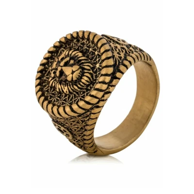 Abbildung von Akitsune Imperator Ring goldcoloured, Herren, Größe: 65, Gold coloured