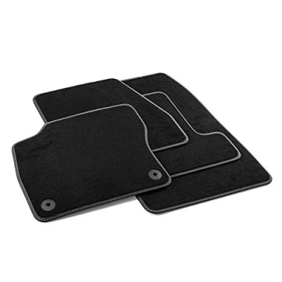 Abbildung von MDM PRO 1066 Fußmatten für Ford Focus III 03.2011&gt;2018, Passgenau Velours Kunstlederkanten und doppelten Steppnaht Chromnähte