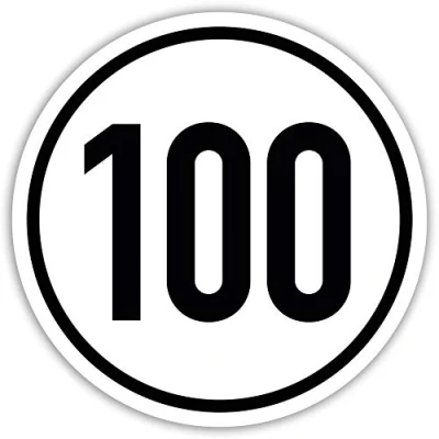 Abbildung von Kavaro 100 km/h Aufkleber für Kleinkrafträder, Traktoren, BAU oder Forstfahrzeuge etc. Tempo Plakette kmh nach DIN1451 100% witterungsbeständig 20cm