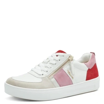 Abbildung von Tamaris COMFORT Damen Sneaker flach mit Reißverschluss Freizeit, Mehrfarbig (Red/Rose), 39 EU