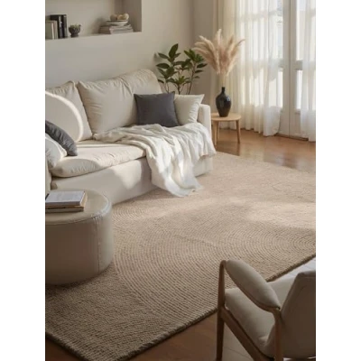 Abbildung von HANSE Home Teppich »Eleni«, rechteckig, 18 mm Höhe, Handgetuftet, Wolle, Natur, Wohnzimmer, Schlafzimmer, Skandi, Hygge