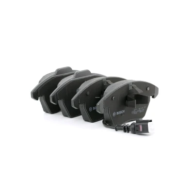 Abbildung von BOSCH 0 986 424 797 Bremsbelagsatz Low Metallic mit integriertem Verschleißsensor Anti Quietsch Blech, Kolbenclip, Montageanleitung