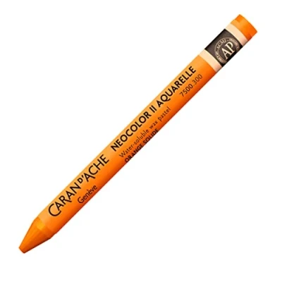 Abbildung von Caran d&#039;Ache NEOCOLOR II 300 ECHTORANGE/FAST ORANGE (7500.300) / Pastelle 10 Stück (1er Pack)/ aus Wasservermalbarem Wachs/Für Papier Karton Glas Holz Leder Stoff Stein