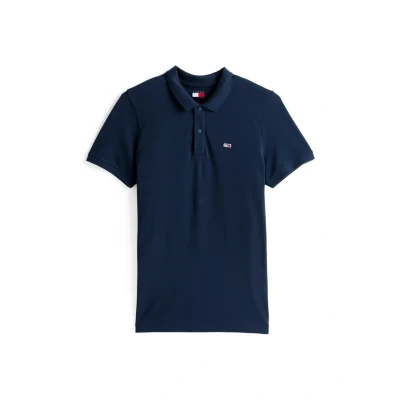 Abbildung von Tommy Jeans SLIM Placket Poloshirt, Herren, Größe: 56, Dark night navy