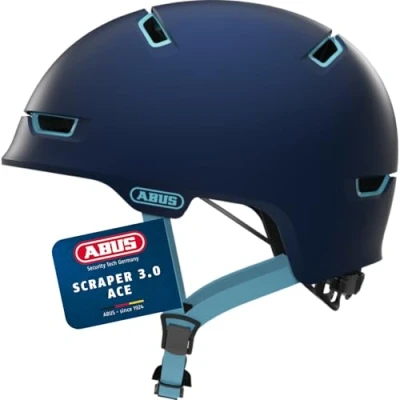 Abbildung von ABUS Stadthelm Scraper 3.0 ACE Robuster Fahrradhelm für den Stadtverkehr Damen und Herren Blau, Größe M