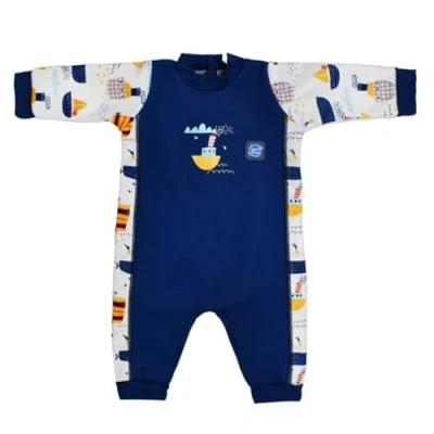 Abbildung von Splash About Warm in One Baby Erwärmen Wetsuit, Tug Boats, 6 12 Monate