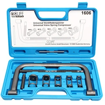 Abbildung von CCLIFE 10tlg Universal Ventilfederspanner Ventilfeder Spanner Satz Ventil Montage Kompressor Kit Werkzeug