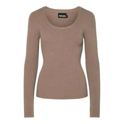 Abbildung von Pieces Pcmira Uneck Strickpullover, Damen, Größe: Small, Fossil