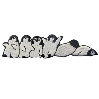 Abbildung von Aufnäher, bestickt, Design: Niedlicher Pinguin, zum Aufbügeln oder Aufnähen