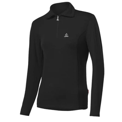Abbildung von Löffler Damen Pulli Transtex Zip Rolli Basic, Schwarz, 40