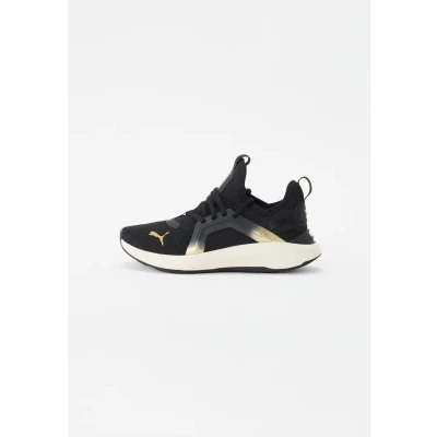 Abbildung von Puma Softride ENZO 5 Metallic Trainingsschuh, Damen, Größe: 36, Black/warm white/gold Schuhe