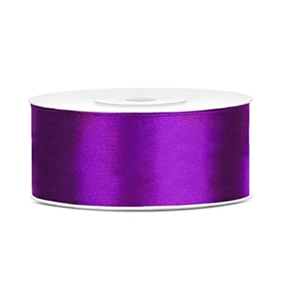 Abbildung von Satinband Polyester Schleifenband Seidenband Geschenkband 6/12/25/38/50/100 mm x 25 m (Größe 25mm 25m Farbe Violett)