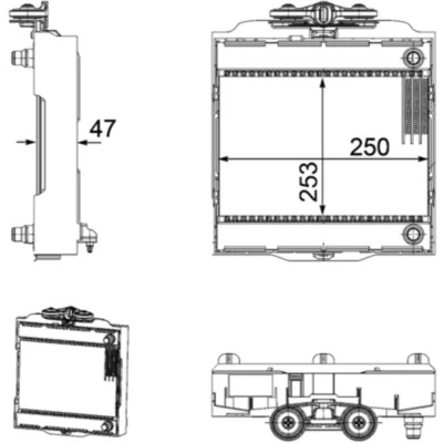 Abbildung von MAHLE ORIGINAL CR 923 000P Kühler, Motorkühlung 250 253 47 Kühlrippen gelötet BMW: 5 Saloon, Touring