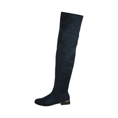 Abbildung von Elara Damen Stiefel Overknees Wildlederoptik Blau Chunkyrayan EL502 37