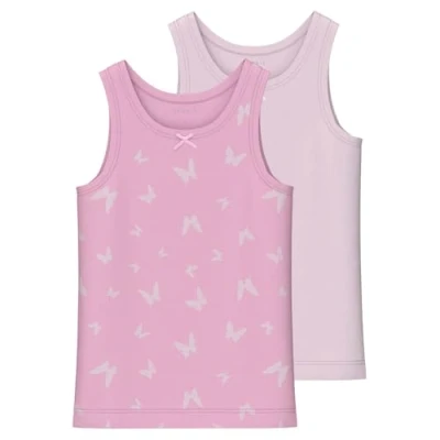 Abbildung von NAME IT Mädchen NMFTANK TOP 2P Butterfly NOOS Unterhemd, Pink Lavender, 92 (2er Pack)