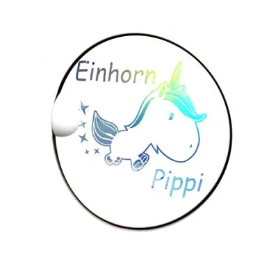 Abbildung von Finest Folia Einhorn Pippi Unicorn Dekor Set Hologramm 13cm x 11cm Tankdeckel Premium T Shirt Tasse (K073 Hologramm)